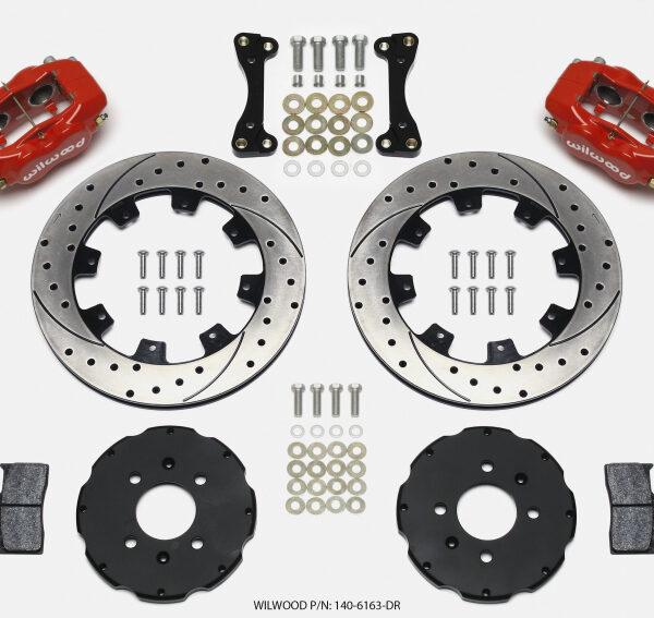 Wilwood Forged Dynalite Front Hat Kit 12.19in Drilled Red 94-01 Honda/Acura w/262mm Disc