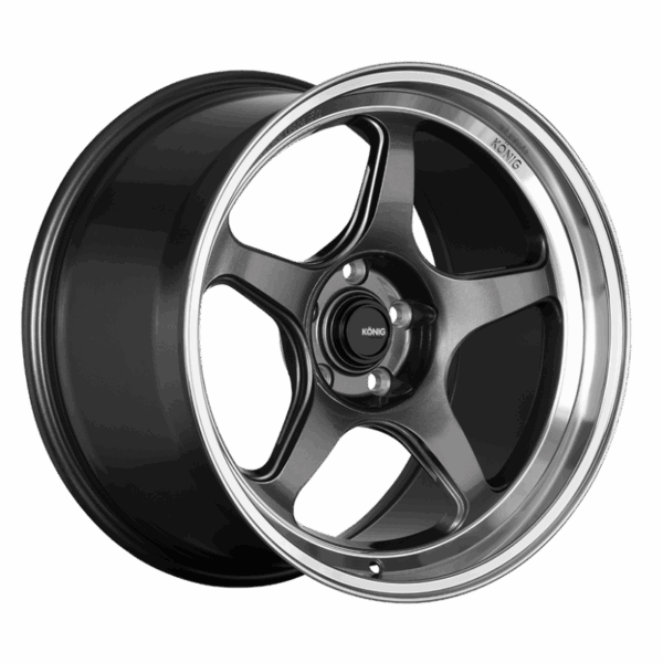 Konig Hyperspec 15x7 4x100 ET35 Anthracite Metallic Wheel w/ Mirror Machined Lip (Knurled Bead)