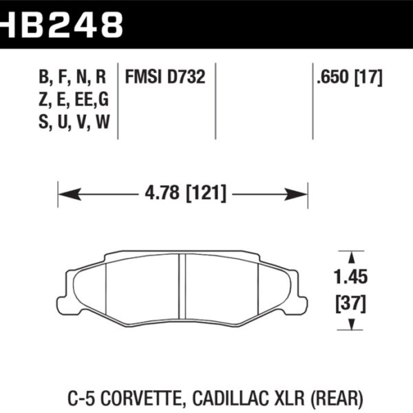 Hawk DTC-80 97-13 Chevy Corvette Rear Race Brake Pads