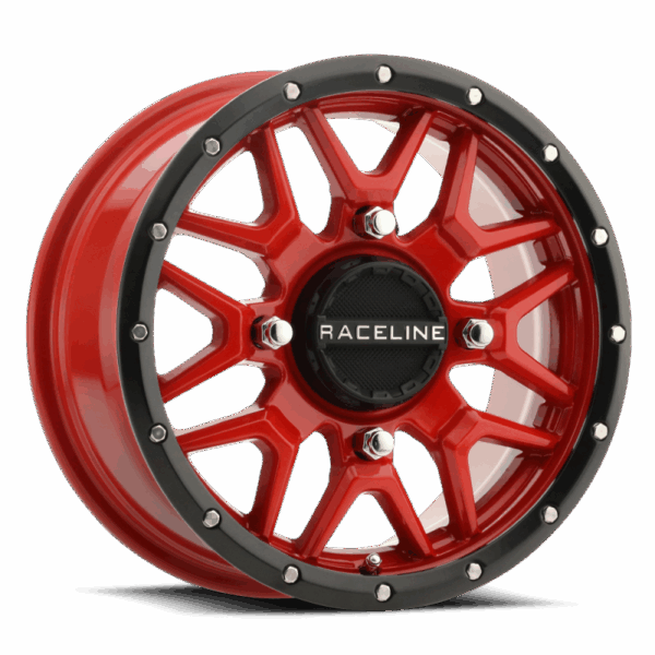 Raceline A94R Krank 14x7in / 4x110 BP / 10mm Offset / 83.8mm Bore - Red & Black Lip Wheel