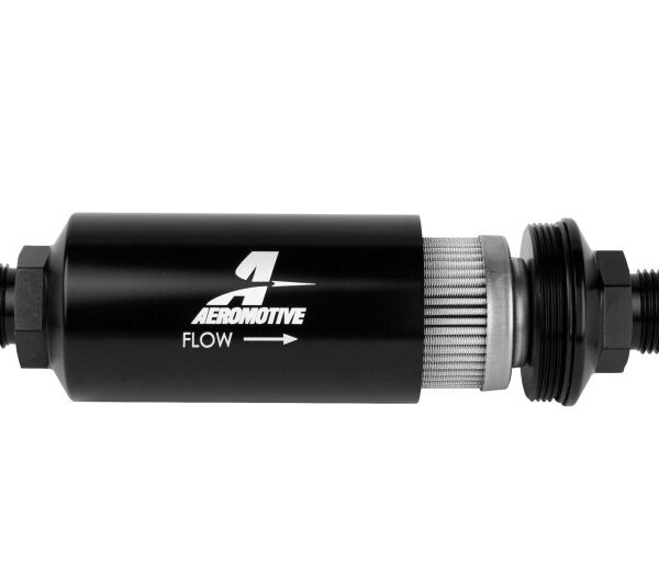 Aeromotive In-Line Filter - (AN-10) 100 Micron Stainless Steel Element Black Anodize Finish