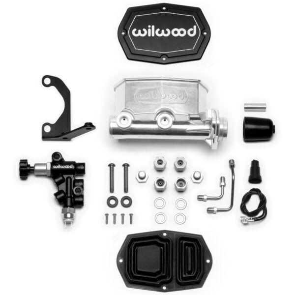 Wilwood Compact Tandem M/C - 1in Bore - w/Bracket and Valve - Ball Burnished