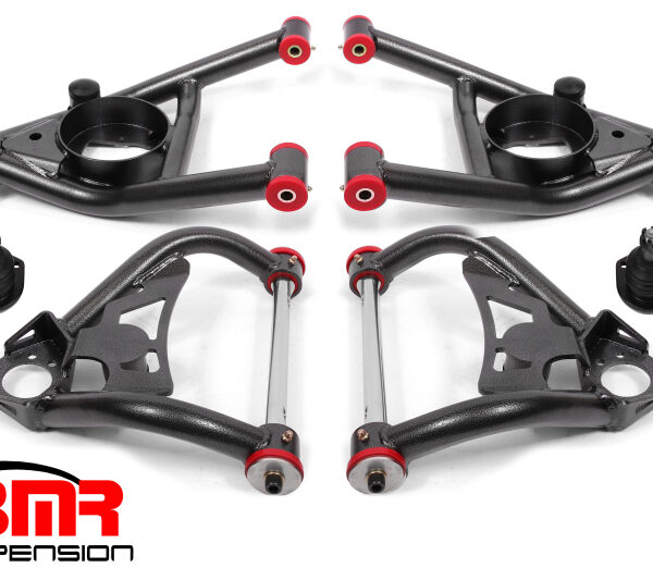 BMR 64-72 A-Body Upper And Lower A-Arm Kit - Black Hammertone