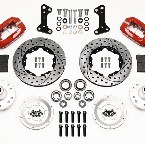 Wilwood Forged Dynalite Front Kit 11.00in Drill-Red 67-69 Camaro 64-72 Nova Chevelle