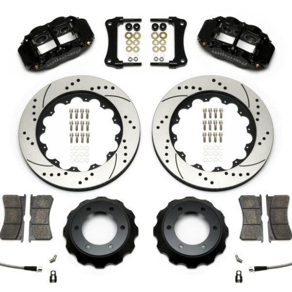 Wilwood Narrow Superlite Black 6R Front Kit 14in Drilled Rotor w/ Lines 05-15 Toyota Tacoma