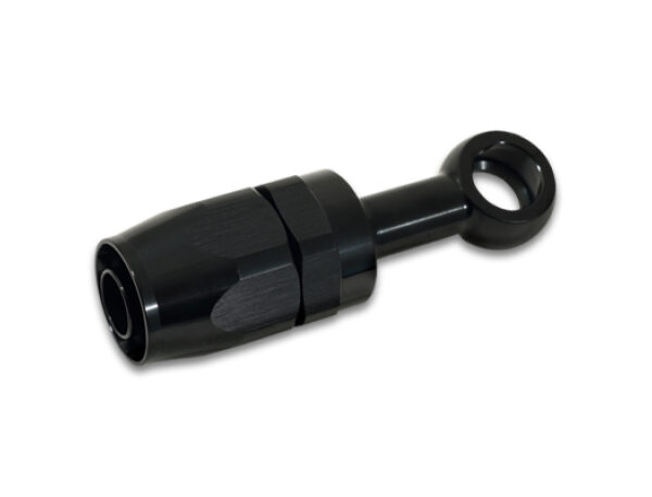 Vibrant -8AN Banjo Hose End Fitting for use with M12 or 7/16in Banjo Bolt - Aluminum Black