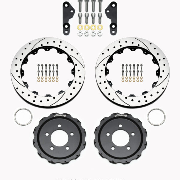 Wilwood Pro-Matrix Rear Kit Drilled 05-12 Mustang GT (2pc Hat/Rtr)