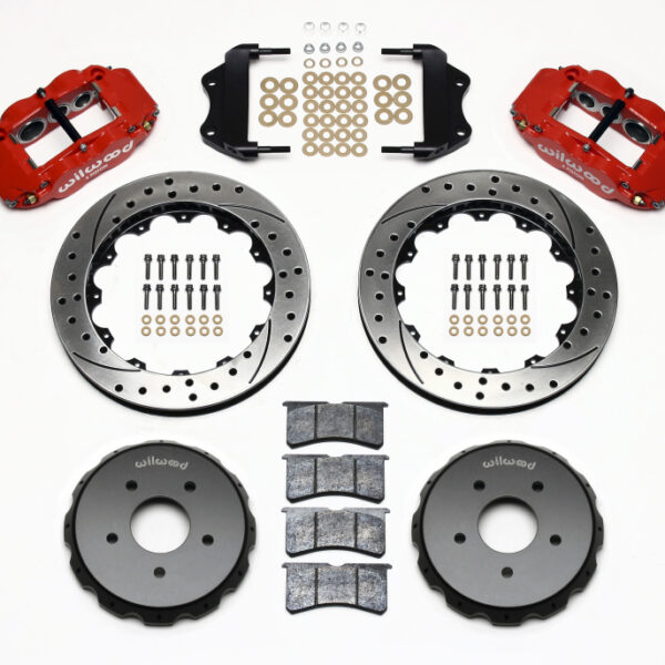 Wilwood Narrow Superlite 6R Front Hat Kit 13.06in Drilled Red 2004-2006 Pontiac GTO