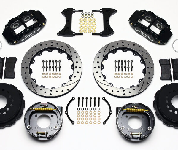 Wilwood Narrow Superlite 4R Rear P-Brk Kit 12.88in Drilled Chevy 12 Bolt w/ C-Clips Stggrd mt