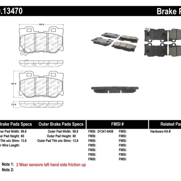 StopTech Performance 08-09 Infiniti FX50/G37 Rear Brake Pads
