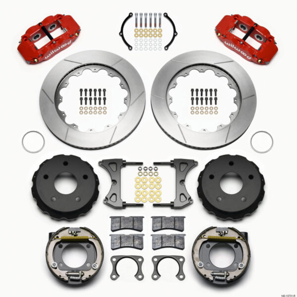 Wilwood Narrow Superlite 4R Rear P-Brk Kit 14.00in Red Big Ford 2.00in Off Bronco 5 x 5.50