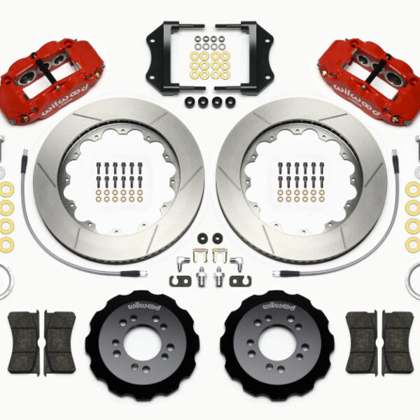 Wilwood Narrow Superlite 6R Front Hat Kit 14.00in Red 2013-Up Ford Focus ST w/ Lines