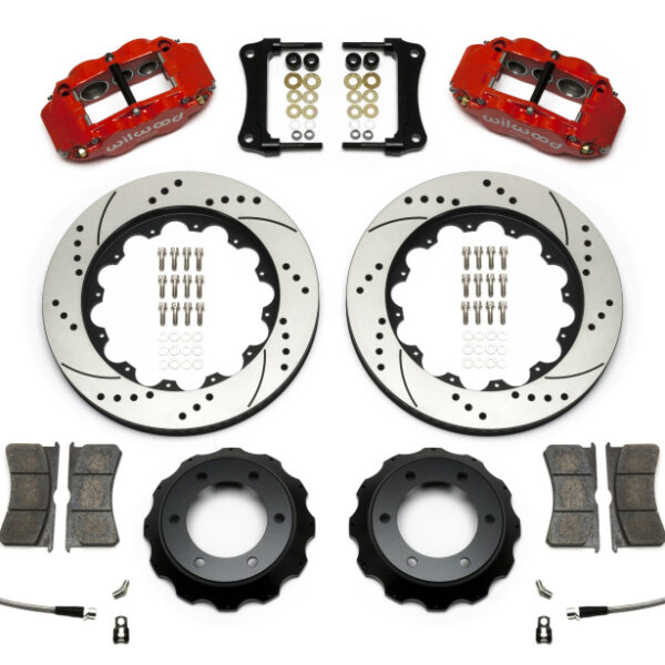 Wilwood Narrow Superlite Red 6R Front Kit 14in Drilled Rotor w/ Lines 05-15 Toyota Tacoma