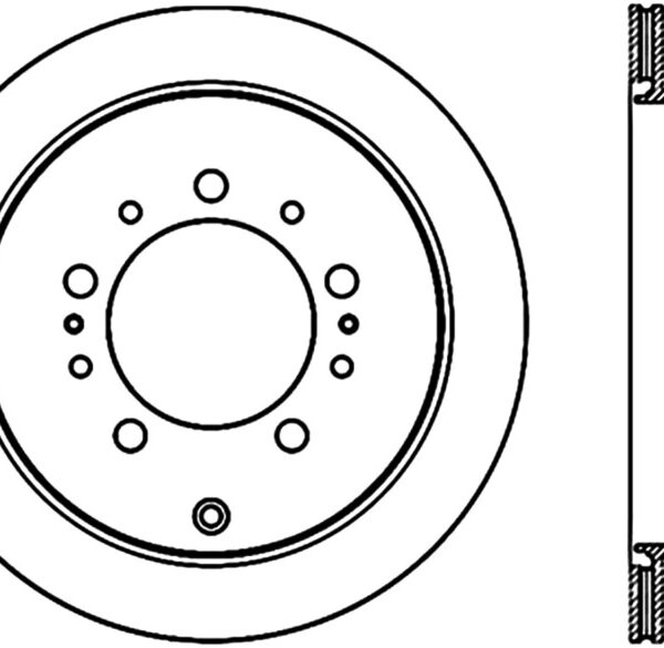 StopTech Sport Slot 08-13 Lexus LX450/470/570 / 07-12 Toyota Tundra Slotted Right Rear CRYO Rotor