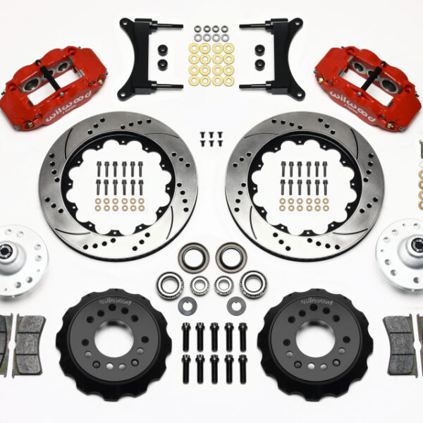 Wilwood Narrow Superlite 6R Front Hub Kit 14.00in Drill Red 79-87 GM G Body