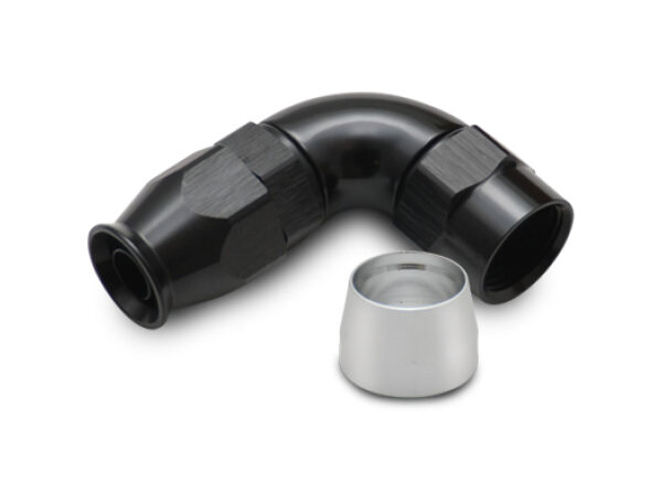 Vibrant 90 Degree High Flow Hose End Fitting for PTFE Lined Hose -16AN