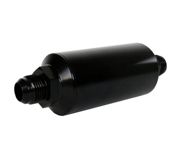 Aeromotive In-Line Filter - (AN -10 Male) 40 Micron Stainless Mesh Element Bright Dip Black Finish