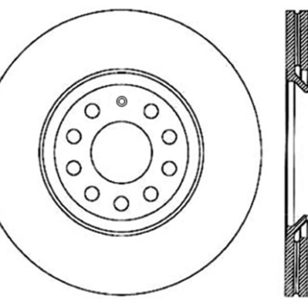 StopTech Power Slot 09 VW CC (Passat CC) / 06-09 Passat (ex Syncro) Right Rear CRYO-STOP Slotted Ro