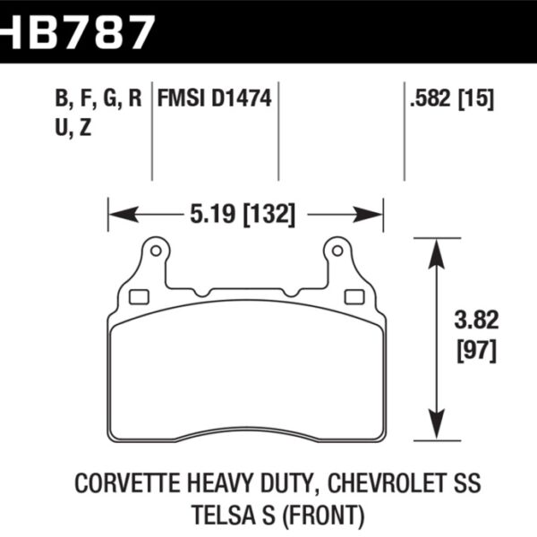 Hawk DTC-80 15-17 Chevy Corvette Z06 Front Race Brake Pads