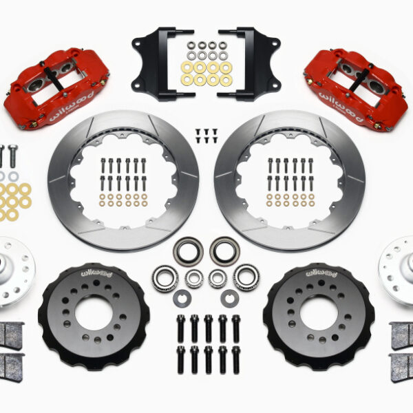 Wilwood Narrow Superlite 6R Front Hub Kit 12.88in Red Heidts Tri -5 2 inch Drop Spindle