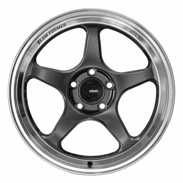 Konig Hyperspec 18x8 5X114.3 ET35 Anthracite Metallic Wheel w/ Mirror Machined Lip