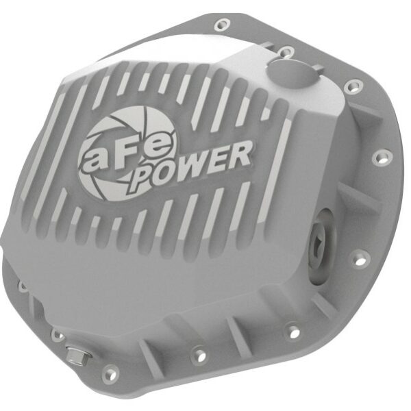 aFe Street Series Rear Differential Cover Raw w/ Machined Fins 01-18 GM Diesel Trucks V8-6.6L (td)