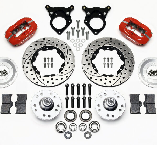 Wilwood Forged Dynalite Front Kit 11.00in Drilled Red 87-93 Mustang 5 Lug