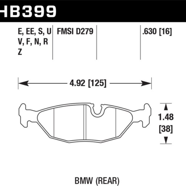 Hawk BMW Motorsport 16mm Thick DTC-60 Rear Race Brake Pads