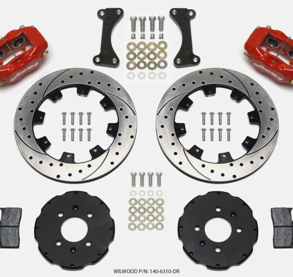 Wilwood Forged Dynalite Front Hat Kit 12.19in Drilled Red 90-99 Civic w/240 mm Disc