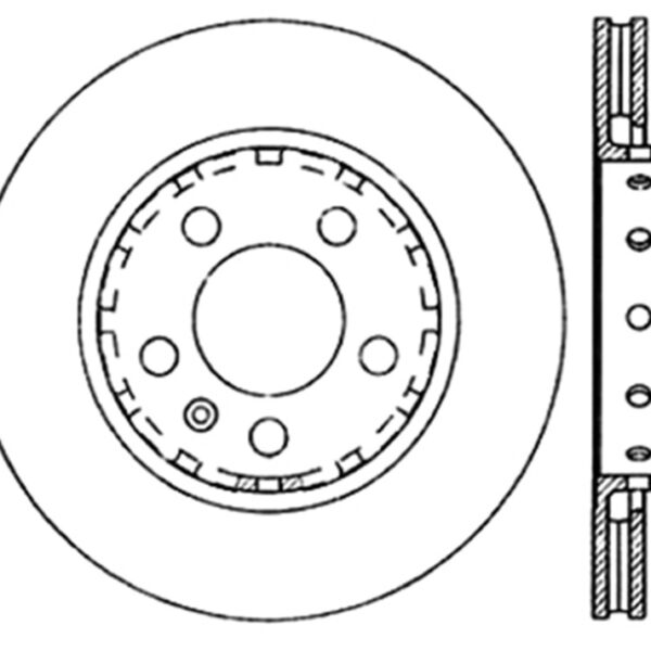 StopTech 03-05 VW Golf GTi (vented rear discs) Drilled Left Rear Rotor
