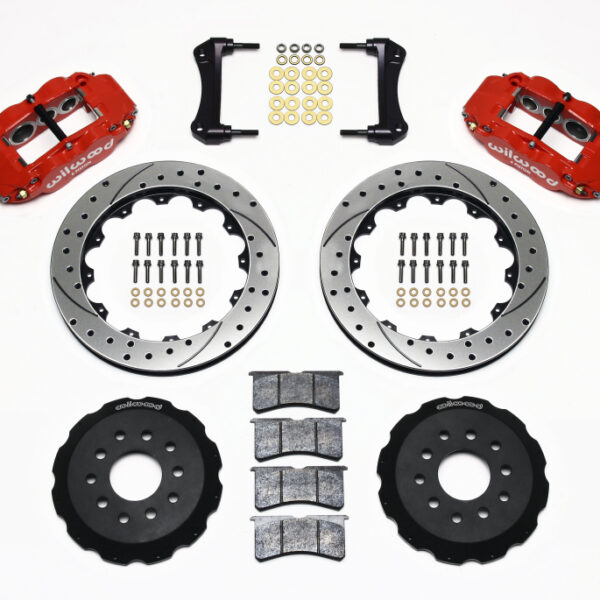 Wilwood Narrow Superlite 6R Front Hat Kit 12.88in Drill Red 88-93 Corvette C4