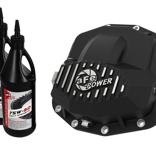 aFe 18-21 Jeep Wrangler JL Dana M210 Pro Series Front Diff Cover w/ Oil - Black