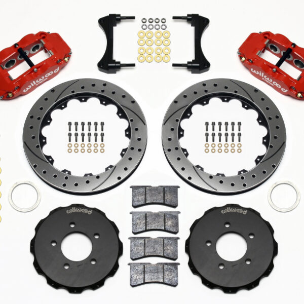 Wilwood Narrow Superlite 6R Front Hat Kit 12.88in Drill Red 2006-Up Civic / CRZ