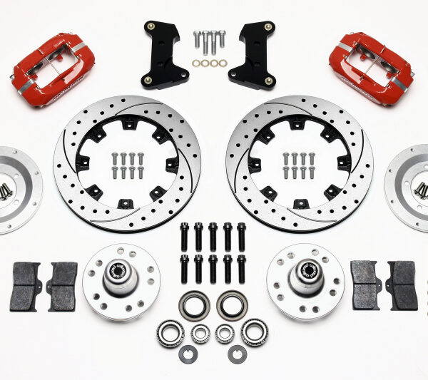 Wilwood Forged Dynalite Front Kit 12.19in Drilled Red 74-80 Pinto/Mustang II Disc Spindle only
