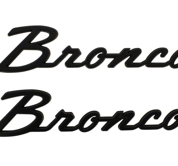 Ford Racing 2021+ Bronco Classic Script Fender Badges - Matte Black (Pair)