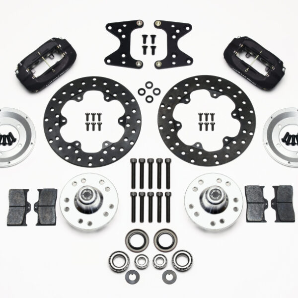 Wilwood Forged Dynalite Front Drag Kit Drilled Rotor 71-80 Pinto/Mustang II Disc & Drum