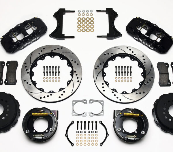 Wilwood AERO4 Rear P-Brake Kit 14.00in Drilled Chevy 12 Bolt-Spec 3.15in Brng