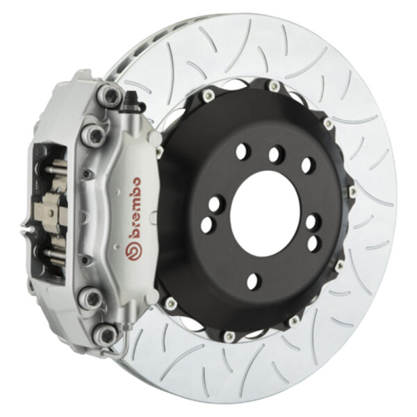 Brembo 04-10 5-Series (Excl. xDrive/M5) Rr GT BBK 4Pist Cast 2pc 345x28 2pc Rotor Slot Type3-Silver