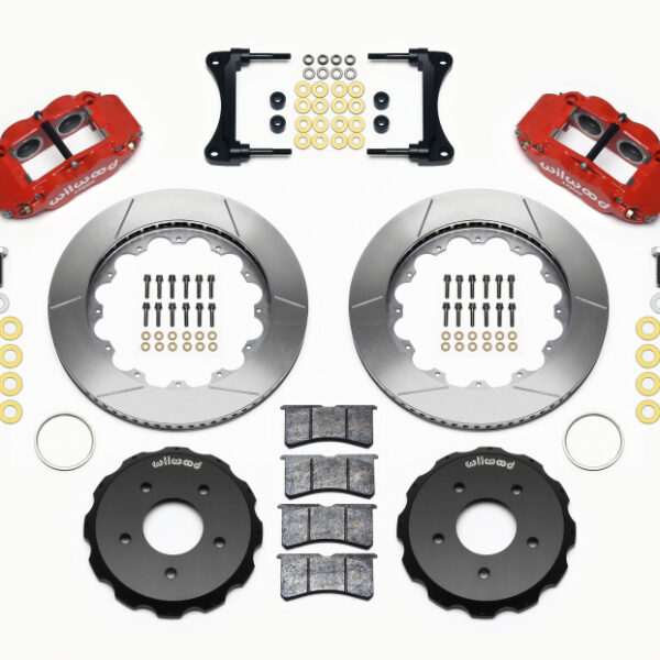 Wilwood Narrow Superlite 4R Front Hat Kit 14.00in Red 2007-Up Jeep Wrangler