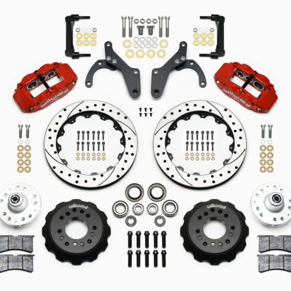 Wilwood Narrow Superlite 6R Front Hub Kit 12.88in Drill Red 59-64 Chevy Impala / 63-64 Corvette