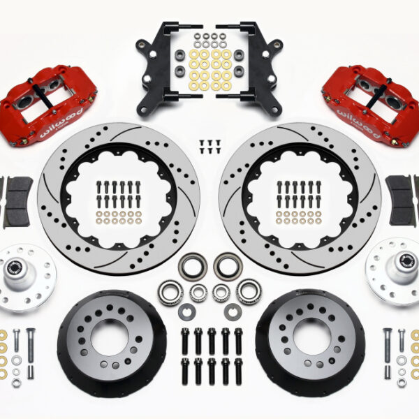 Wilwood Narrow Superlite 6R Front Hub Kit 14.00in Drill Red 60-68 Ford / Mercury Full Size / Galaxie