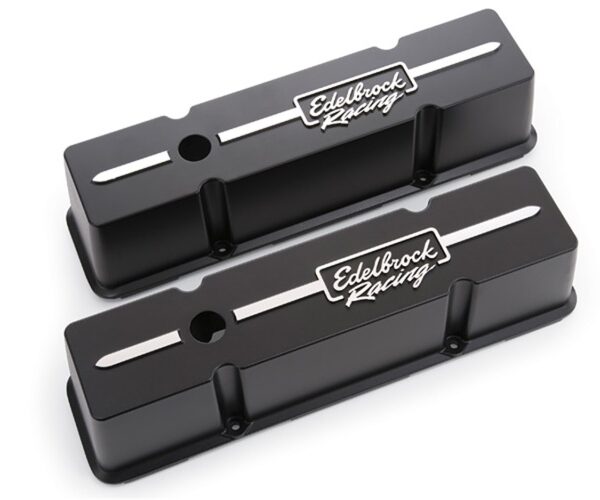 Edelbrock Valve Cover Racing Series Chevrolet 1959-1986 262-400 CI V8 Tall Black