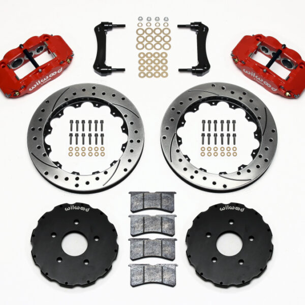 Wilwood Narrow Superlite 6R Front Hat Kit 13.06in Drill Red 2005-up Corvette C6