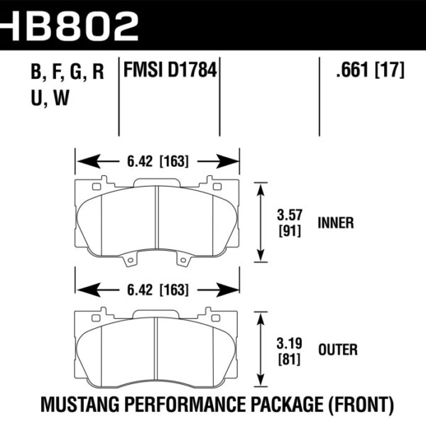 Hawk 16-17 Ford Mustang HP+ Street Front Brake Pads