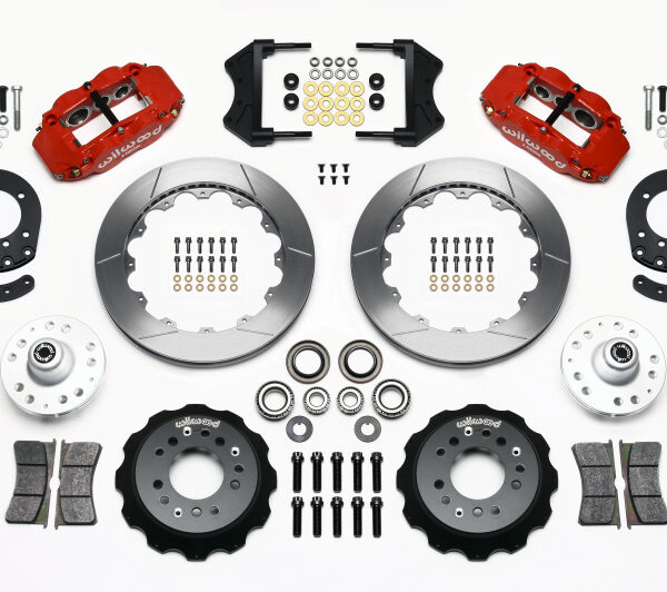 Wilwood Narrow Superlite 6R Front Hub Kit 12.88in Red 1965-1969 Mustang Drum Spindle