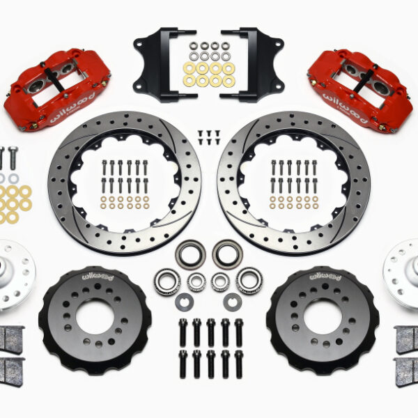 Wilwood Narrow Superlite 6R Front Hub Kit 12.88in Red Heidts Tri -5 2 inch Drop Spindle