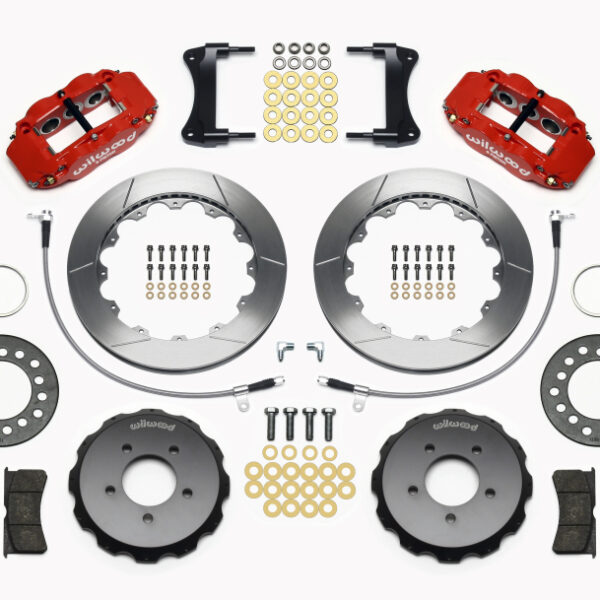 Wilwood Narrow Superlite 6R Front Hat Kit 12.88in Red 2005-Up Mazda Miata w/ Lines