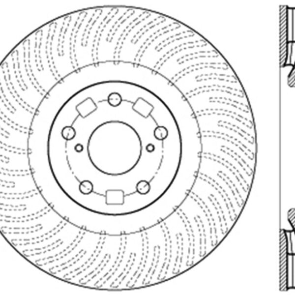 StopTech 12-15 Lexus IS350 Cross Drilled Right Front Rotor