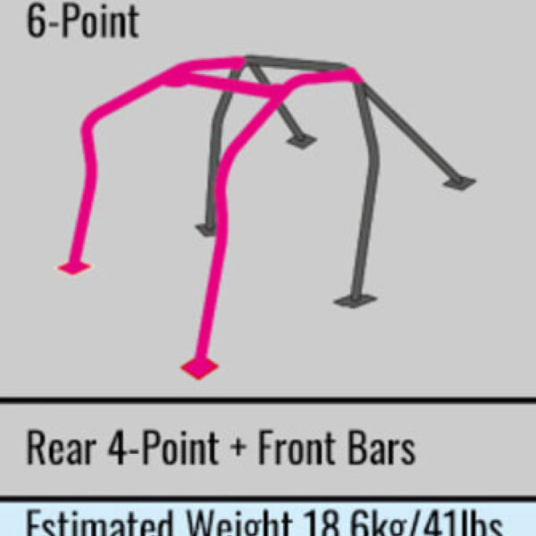 Cusco 2 Passenger 6Pt Chromoly Dash Escape Roll Cage Ver. 4 93-00 Subaru Impreza Coupe w/o Sunroof