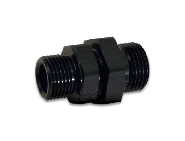 Vibrant -8AN ORB Male to Male Union Adapter - Anodized Black